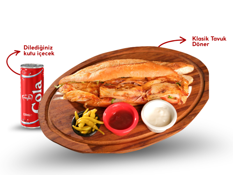 Ekmek Arası Tavuk Döner + İçecek (330 ml)