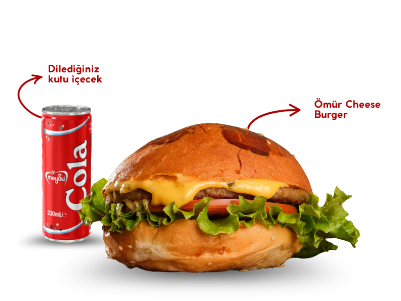Ömür Cheese Burger + İçecek (330 ml)