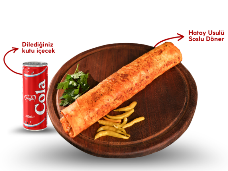 Hatay Usulü Soslu Döner + İçecek (330 ml)