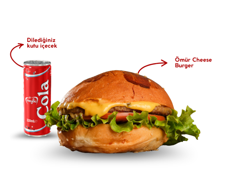 Ömür Cheese Burger + İçecek (330 ml)