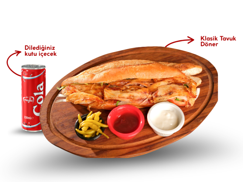 Ekmek Arası Tavuk Döner + İçecek (330 ml)